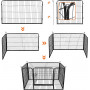 Metall Hundbur 122x80x70 cm Med Dörr - Fyrkant Svart