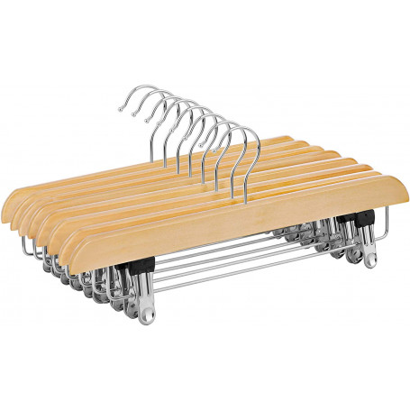 Galgar Med Klämmor 8-pack Kjolhängare 35,5 cm Trä
