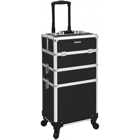 XL Smink Resväska Professionellt Frisörväska 34,8 x 25 x 71,5 cm Svart