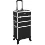 XL Smink Resväska Professionellt Frisörväska 34,8 x 25 x 71,5 cm Svart