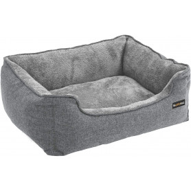 Hundbädd - Hundsäng 90 x 75 x 25 cm Tvättbar - Grå