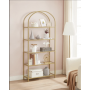 Bokhylla Guld Båge med Glashyllor 5-våning 83 x 30,2 x 183,5 cm