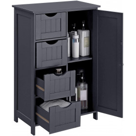 Förvaringsskåp Med 4 Lådor 55 x 30 x 81 cm Grå