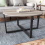 Soffbord Rund Industriell Greige-svart 88 x 47 cm
