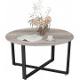 Soffbord Rund Industriell Greige-svart 88 x 47 cm