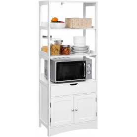 Förvaringsskåp Med 3 Öppna Hyllor 60 x 32,5 x 154 cm