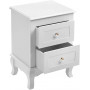 Sängbord Retro 2-pack med 2 lådor i trä vit