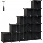 Kubförvaring 16 fack Stapelbara Multifunktionell - Plast - Svart