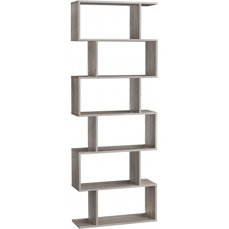 Bokhylla Förvaringshyllor 6-vånings Greige 70 x 24 x 190,5 cm