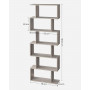 Bokhylla Förvaringshyllor 6-vånings Greige 70 x 24 x 190,5 cm