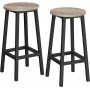 Barstol set 2 st - Barpallar rund industriell Design Greige-svart