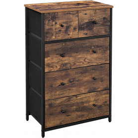 Byrå Vintage brun-svart med 5 tyglådor 56 x 30 x 89,3 cm
