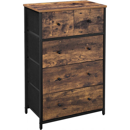 Byrå Vintage brun-svart med 5 tyglådor 56 x 30 x 89,3 cm