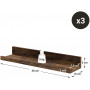 3-pack Tavelhylla / Vägghylla 38 x 10 x 5 cm - Vintage Brun