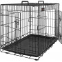XXL Hundbur Metall 122x74x80,5 cm Med 2 Dörrar - Svart