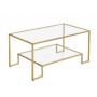 Soffbord Skandi 100×55×45 Cm Guld Metall & Glas Vit Toppskiva