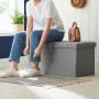 Sittbänk Med Förvaring 76 x 38 x 38 cm Linne Ljusgrå