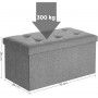 Sittbänk Med Förvaring 76 x 38 x 38 cm Linne Ljusgrå