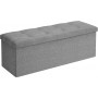 Vadderade Förvaringsbänk 110 x 38 x 38 cm Sitt Belastning 300 kg - Ljusgrå