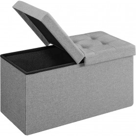 Förvarings Sittbänk 76 x 38 x 38 cm Ljusgrå