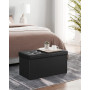 Sittbänk med förvaring skinn 76x38x38 cm - Svart