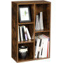 Bokhylla i trä med 5 fack 50 x 24 x 80 cm - Vintage Brun