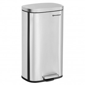 Pedalhink 30L soptunna med inre uttagbar plasthink - Silver