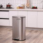 Pedalhink 30L soptunna med inre uttagbar plasthink - Silver