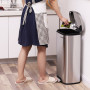 Pedalhink 30L soptunna med inre uttagbar plasthink - Silver