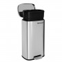 Pedalhink 30L soptunna med inre uttagbar plasthink - Silver