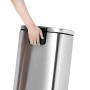 Pedalhink 30L soptunna med inre uttagbar plasthink - Silver