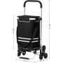 Fällbar shoppingvagn trappgående 35L med kylfack, Avtagbar väska