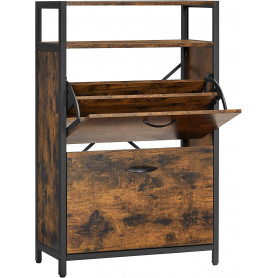 Skoskåp 8-12 par Skohylla 60 x 30 x 95 cm Vintage brun