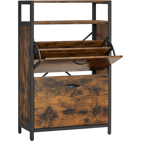 Skoskåp  8-12 par Skohylla 60 x 30 x 95 cm Vintage brun