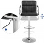 2 st Barstol höjdjusterbar med handtag krom och svart skinn 38 x 44...