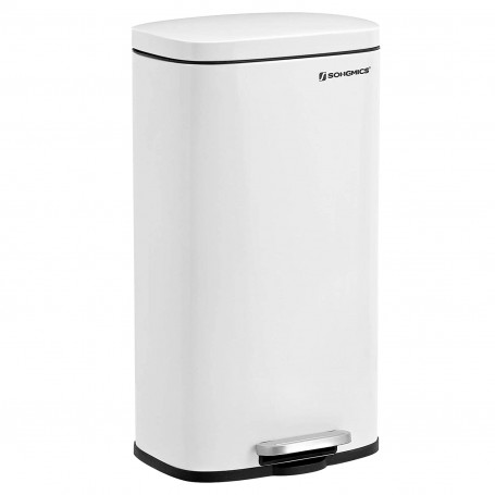Papperskorgar Soptunna - Pedalhink 30L Rostfritt Stål - Vit - 35 x ...