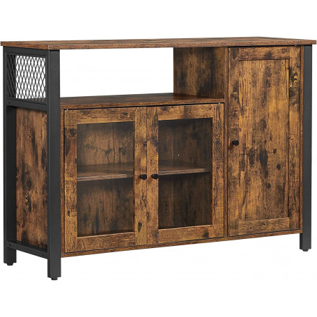 Skänk / Sidobord 110 x 33 x 75 cm Industriell Stil Vintage Brun-Svart
