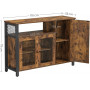 Skänk / Sidobord 110 x 33 x 75 cm Industriell Stil Vintage Brun-Svart