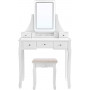 Sminkbord med Spegel, Belysning och pall 137,5x80x40 cm
