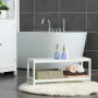 Skoställ 2-lagers Bambu Vit / Förvaringshylla 70 x 26 x 33 cm,