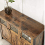 Skänkskåp Industriell Stil Vitrin 100 x 35 x 75 cm Vintage Brun