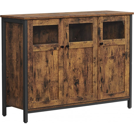 Skänkskåp Industriell Stil Vitrin 100 x 35 x 75 cm Vintage Brun