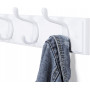 Vägg Klädhängare Med 4 Metallkrokar - Vit 40 x 9 x 7 cm