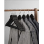 10-pack Galgar i Trä Med Halkfri Stång Klädhängare Svart
