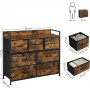 Byrå med 7 Tyglådor Industriell Vintage brun-svart 98 x 28,5 x 85 cm