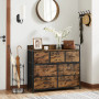 Byrå med 7 Tyglådor Industriell Vintage brun-svart 98 x 28,5 x 85 cm