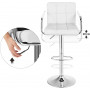 2-Pack Barstol Höjdjusterbar Med Handtag Krom Och Vit Skinn 38 x 44...