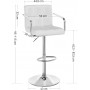 2-Pack Barstol Höjdjusterbar Med Handtag Krom Och Vit Skinn 38 x 44,5 x (95-115) cm