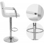 2-Pack Barstol Höjdjusterbar Med Handtag Krom Och Vit Skinn 38 x 44...