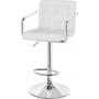 2-Pack Barstol Höjdjusterbar Med Handtag Krom Och Vit Skinn 38 x 44...